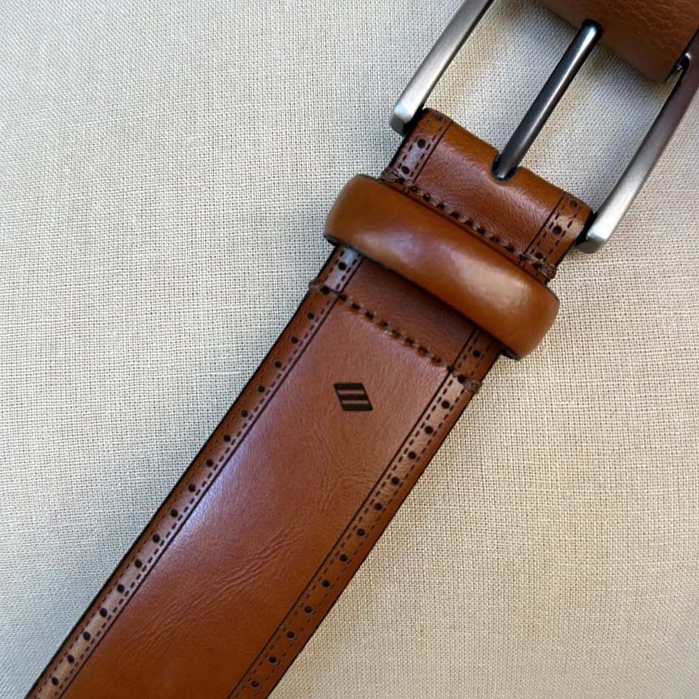 Joseph Abboud Punched Leather Belt